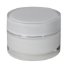 50mL Acrylic White/Silver Round Jar with Lid & Liner