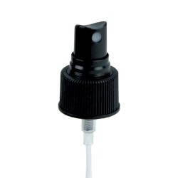 24/410 Black Ribbed Finger Sprayer - 5-1/4" Dip Tube & 0.16mL Output