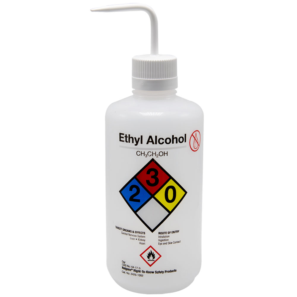 32 oz./1000mL Ethanol Nalgene™ RightToKnow Safety Wash Bottle with