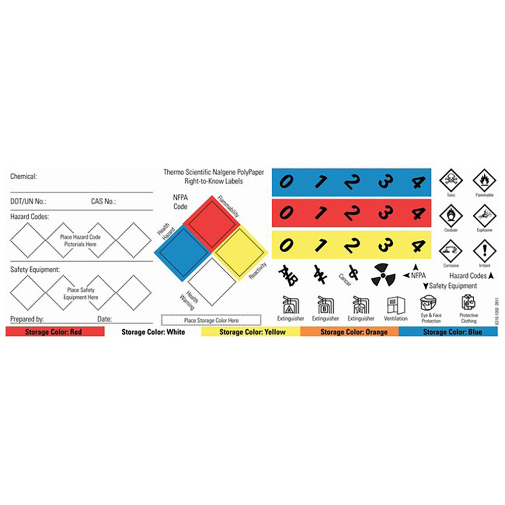 Thermo Scientific™ Nalgene™ Polypaper Right-To-Know Custom Labeling System