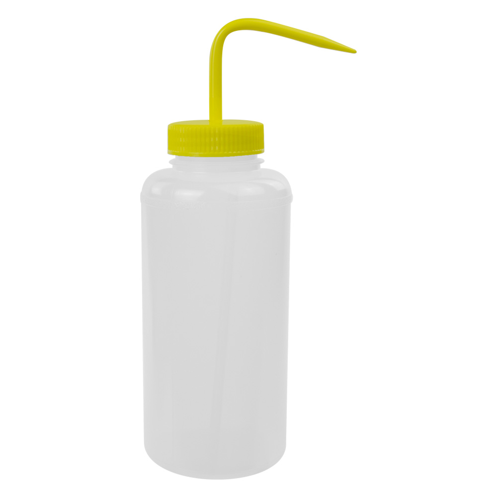 1000mL Scienceware® Wide Mouth Wash Bottle with Yellow Dispensing