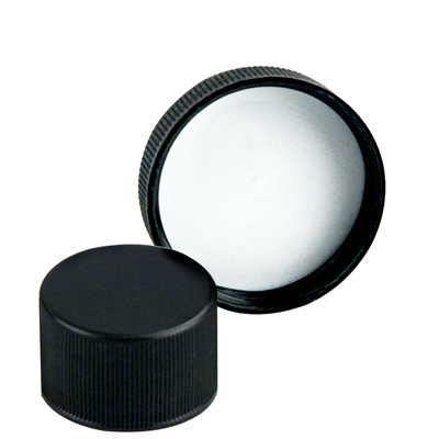 70/400 Black Ribbed Polypropylene Cap with F217 Liner