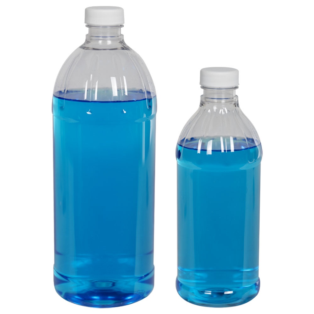 PET Clear Round Bottles with Caps U.S. Plastic Corp.