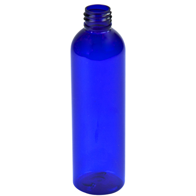 8 oz. Cobalt Blue PET Cosmo Bottle with 24/410 Neck (Cap Sold Separately)
