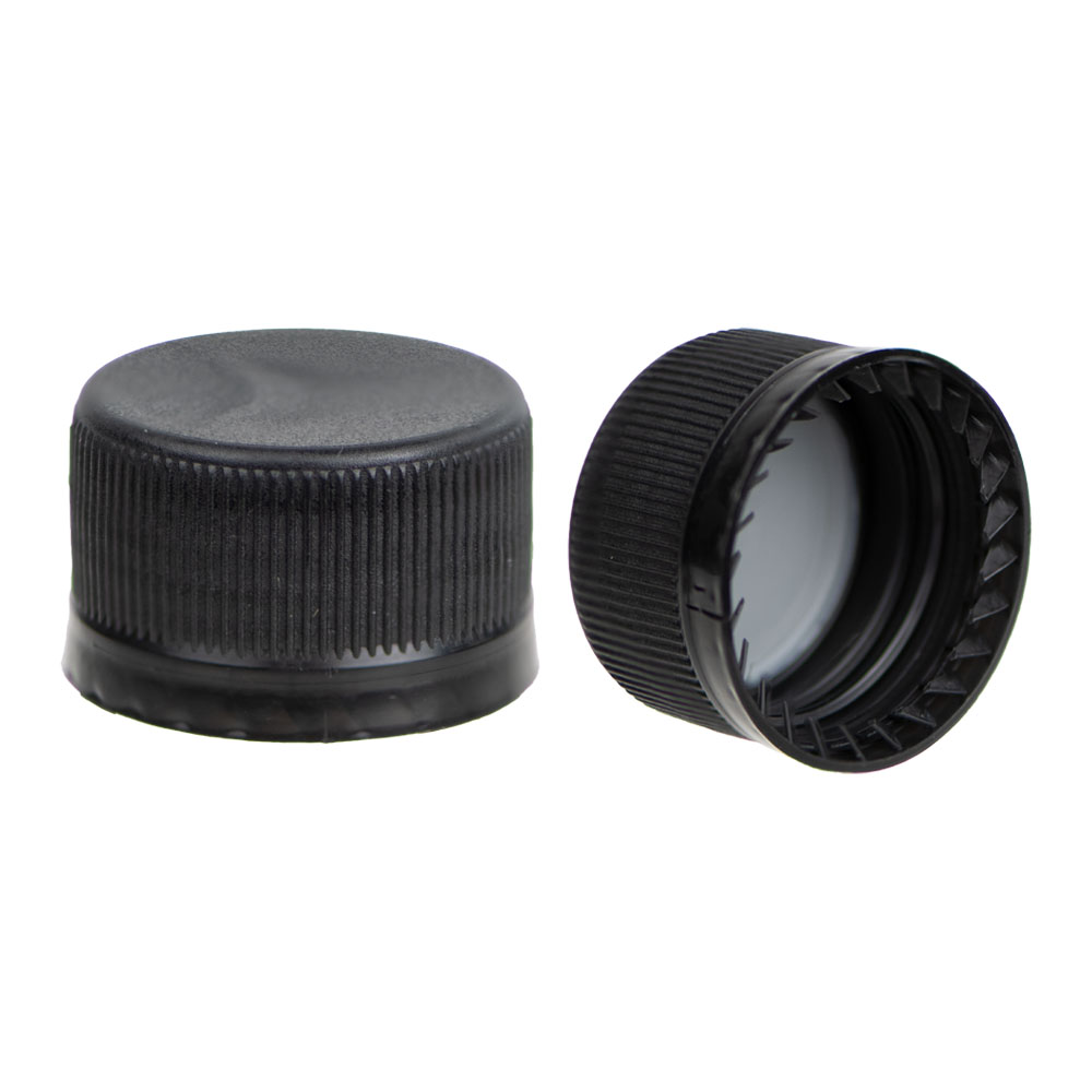 28mm Black Tamper Evident Drop Loc Cap U.S. Plastic Corp.