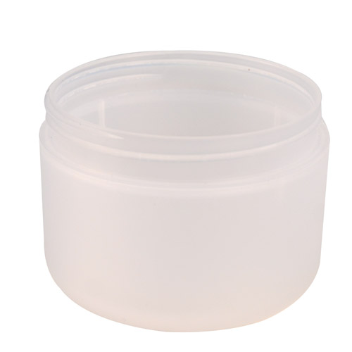 8 oz. Natural Frosted Double Wall Jar with Domed Bottom & 89mm Neck