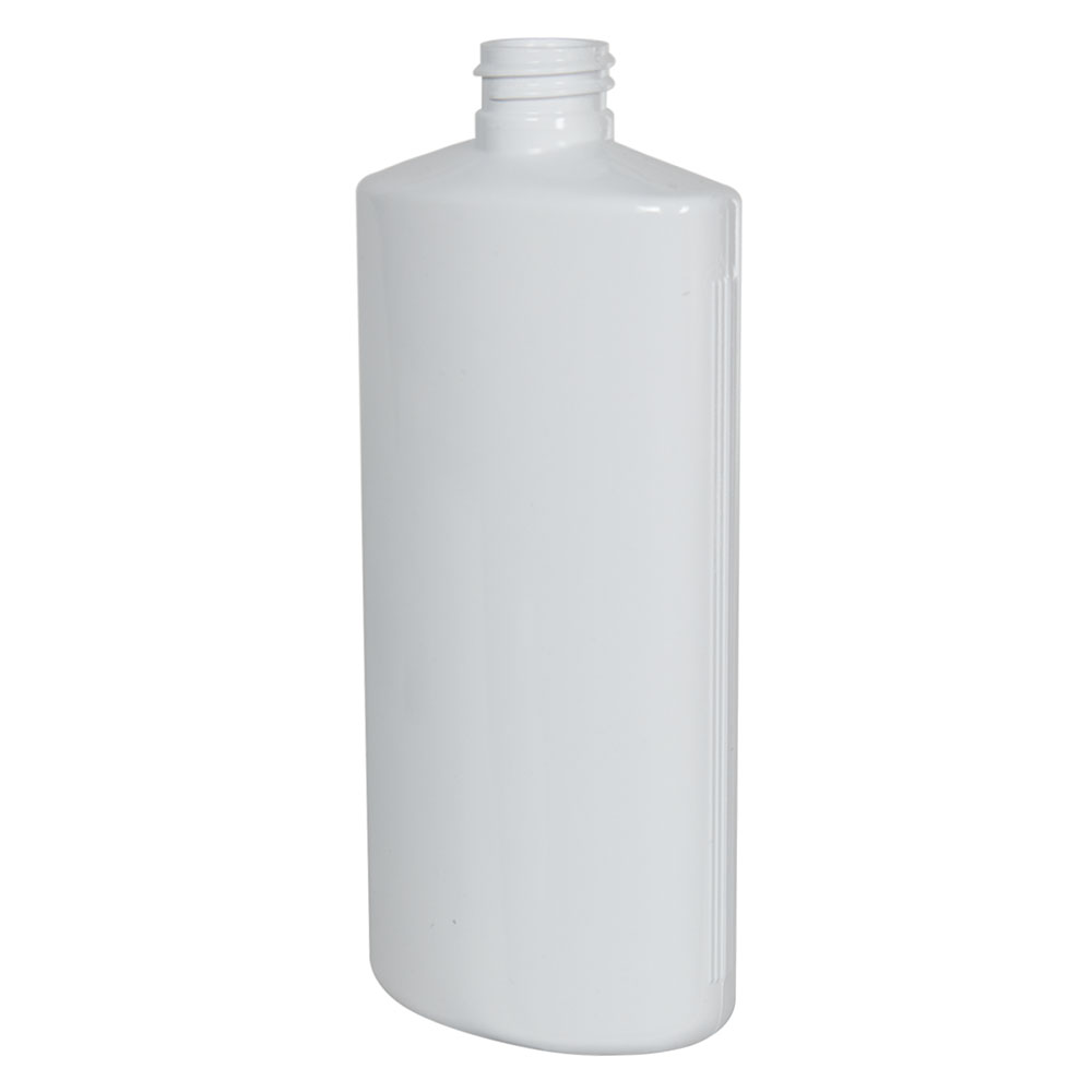 16 oz. White PVC Oval Bottle with 28/410 Neck (Cap Sold Separately) U