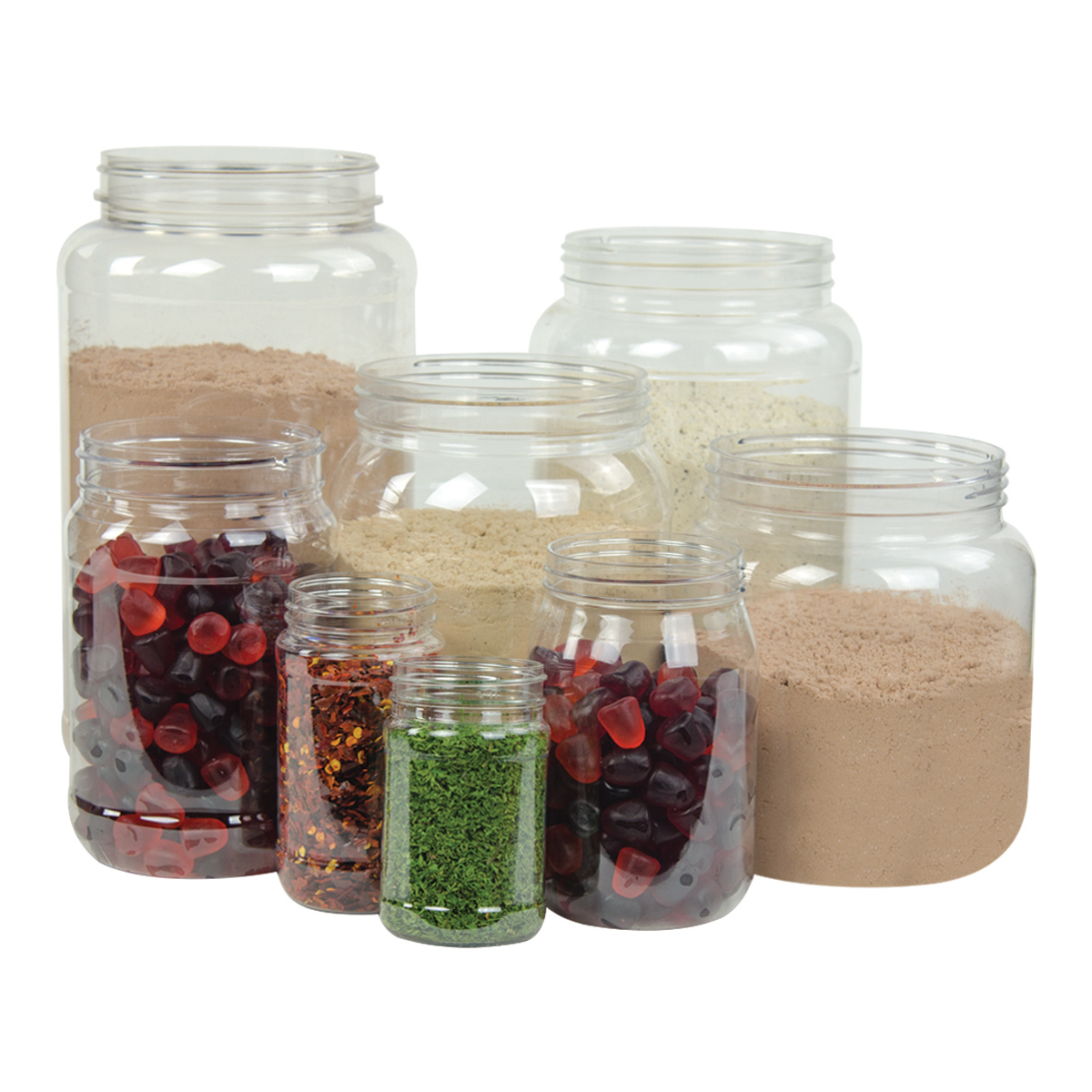 Clear PET Round Jars U.S. Plastic Corp.