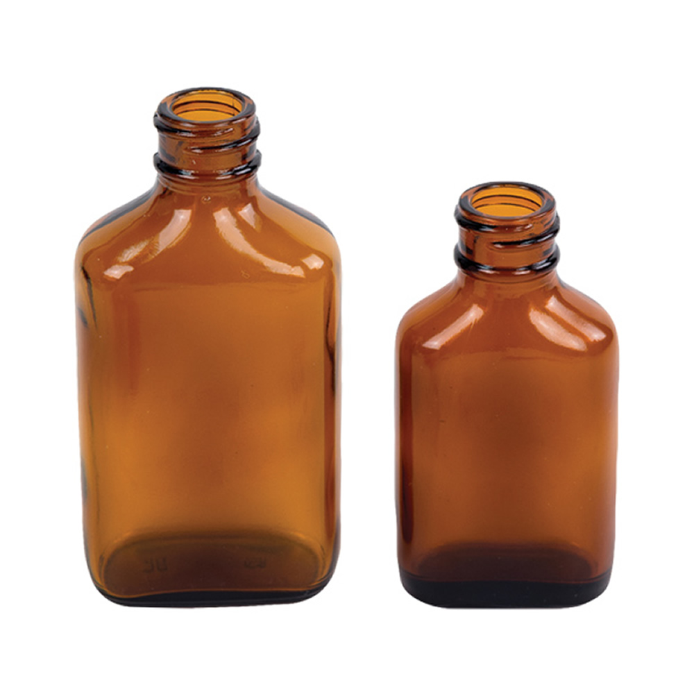 Rockefeller Century Oval Amber Glass Bottles U.S. Plastic Corp.