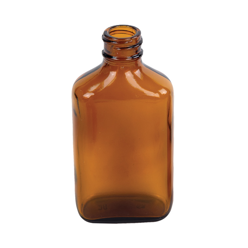 2 oz. Rockefeller Century Oval Amber Glass Bottle with 20/400 Neck  (Cap Sold Separately)