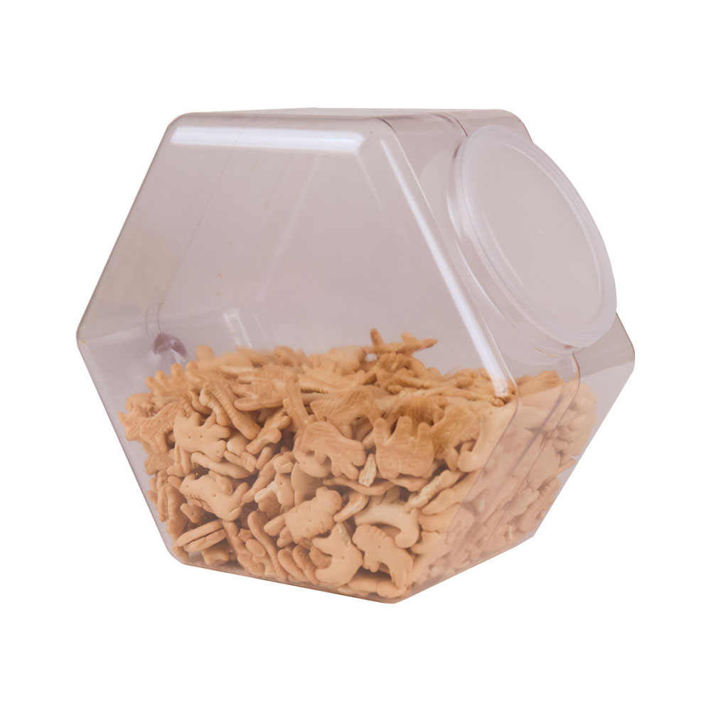 342 oz. Clear PVC Hexagon Jar with 130mm Snap-on Neck (Lid Sold Separately)