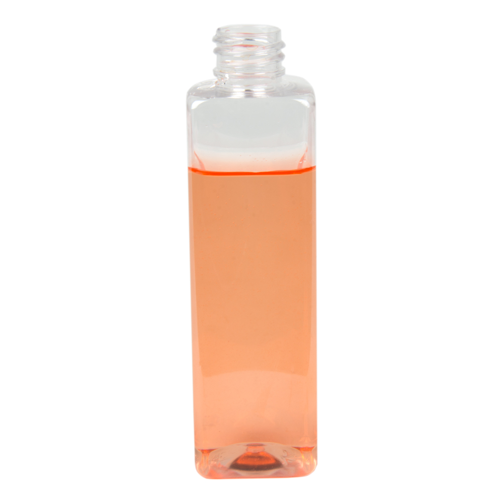 4 oz. Clear PET Square Bottle with 20/410 Neck (Caps Sold Separately