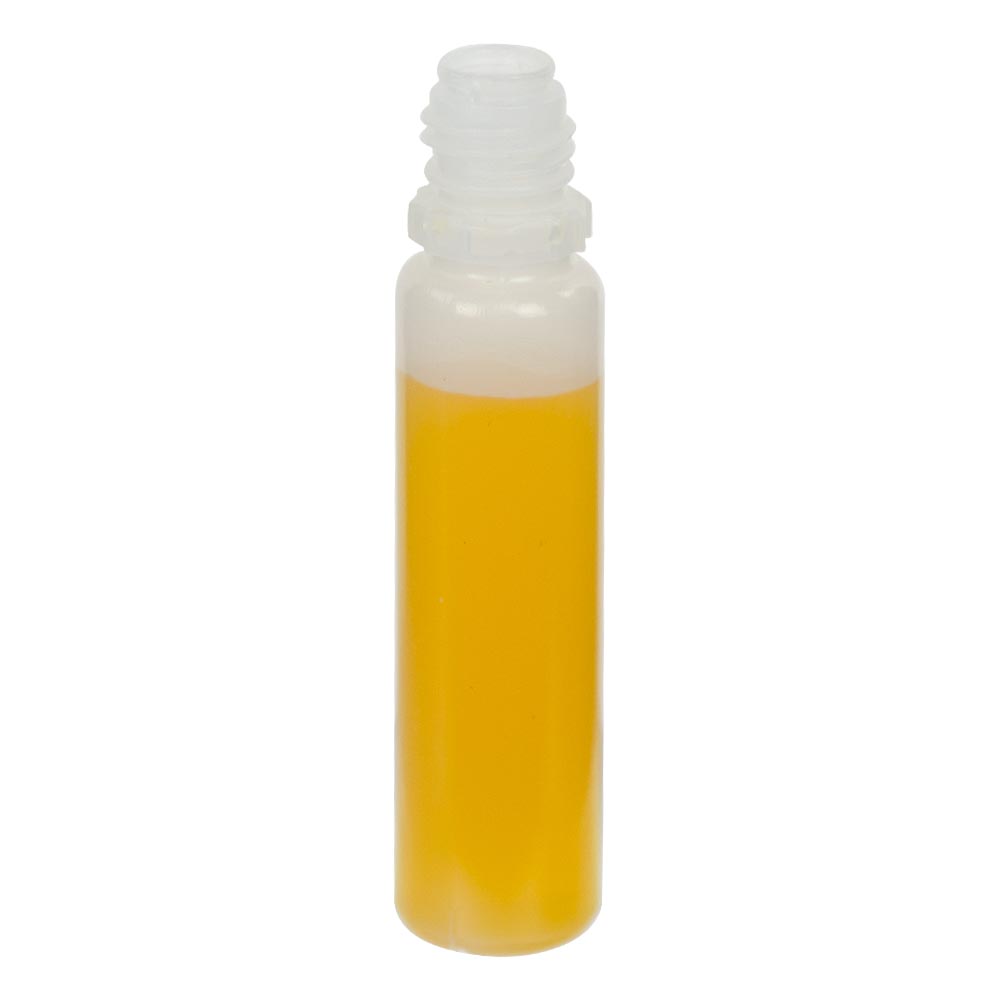 15mL Natural LDPE Slim Cylinder E-Liquid Bottle with 13/415 Neck (Cap Sold Separately)