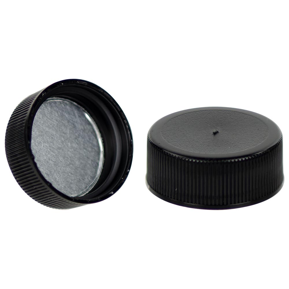28/400 Black Cap with Foil Induction Seal U.S. Plastic Corp.