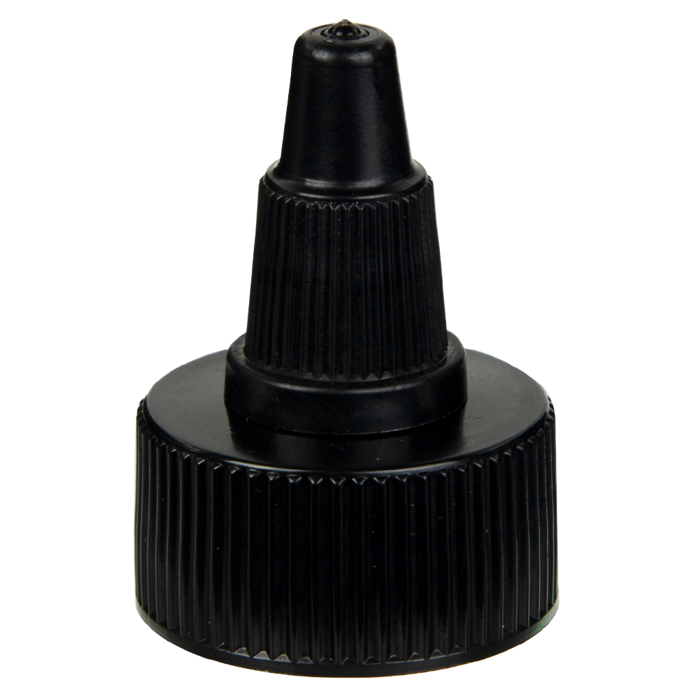 24/400 Black Twist Open/Close Cap with Black Tip U.S. Plastic Corp.