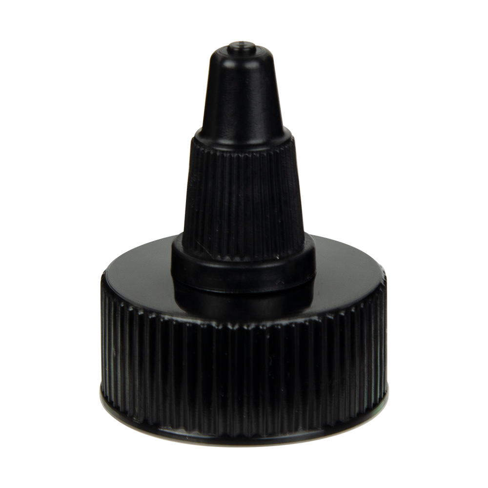 28/400 Black Twist Open/Close Cap with Black Tip U.S. Plastic Corp.