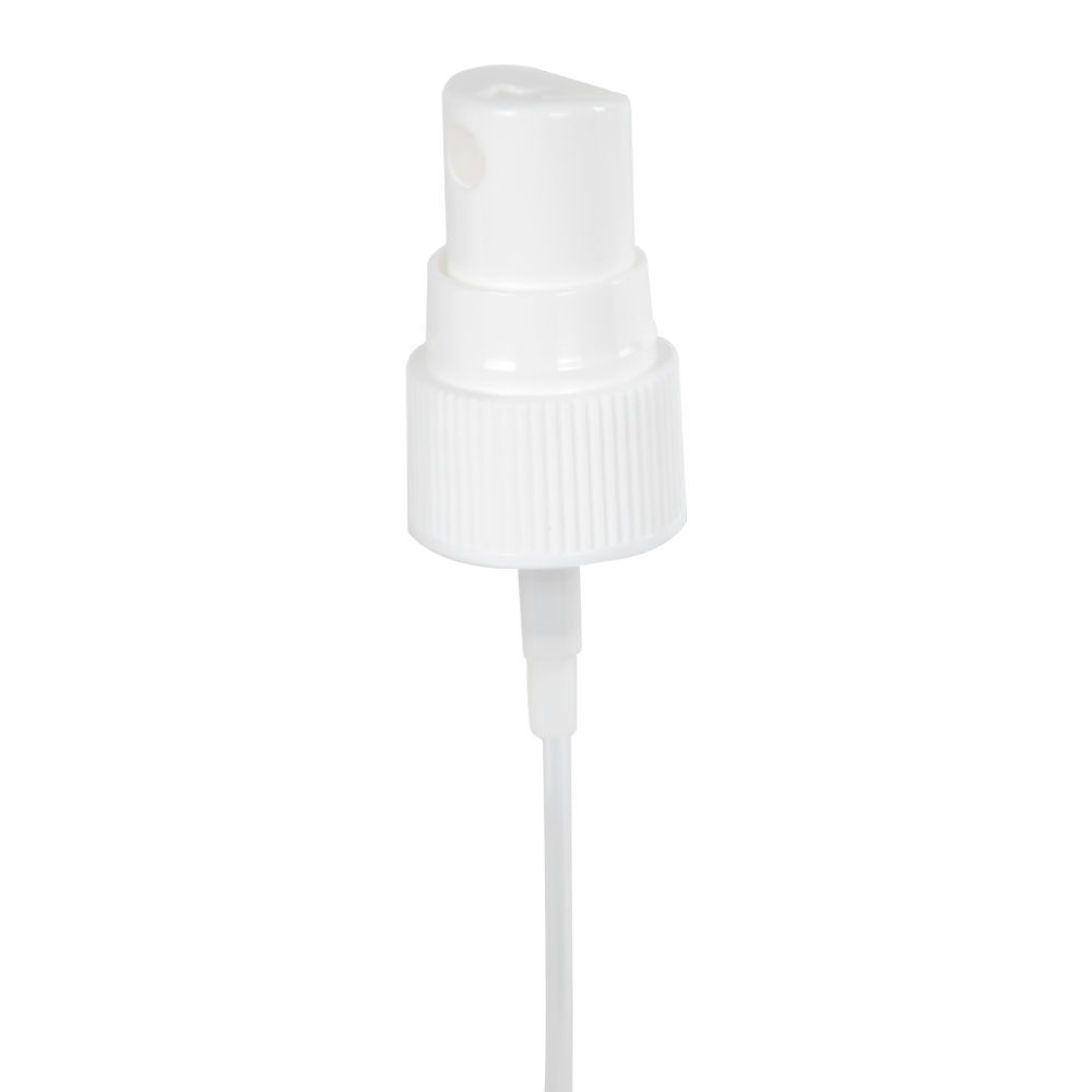 20/400 White Ribbed Finger Sprayer - 3-3/4" Dip Tube & 0.14mL Output