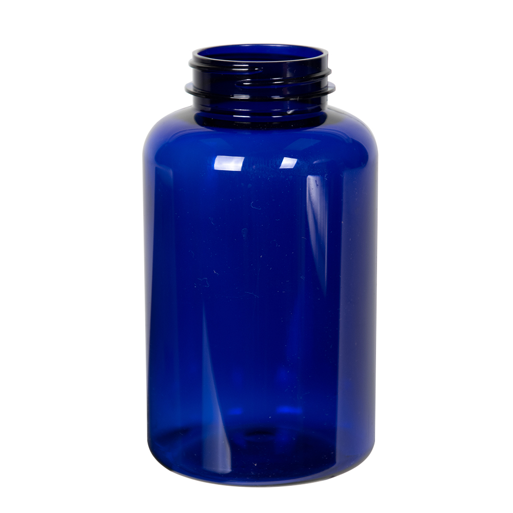 400cc Cobalt Blue PET Packer Bottle with 45/400 Neck (Cap Sold