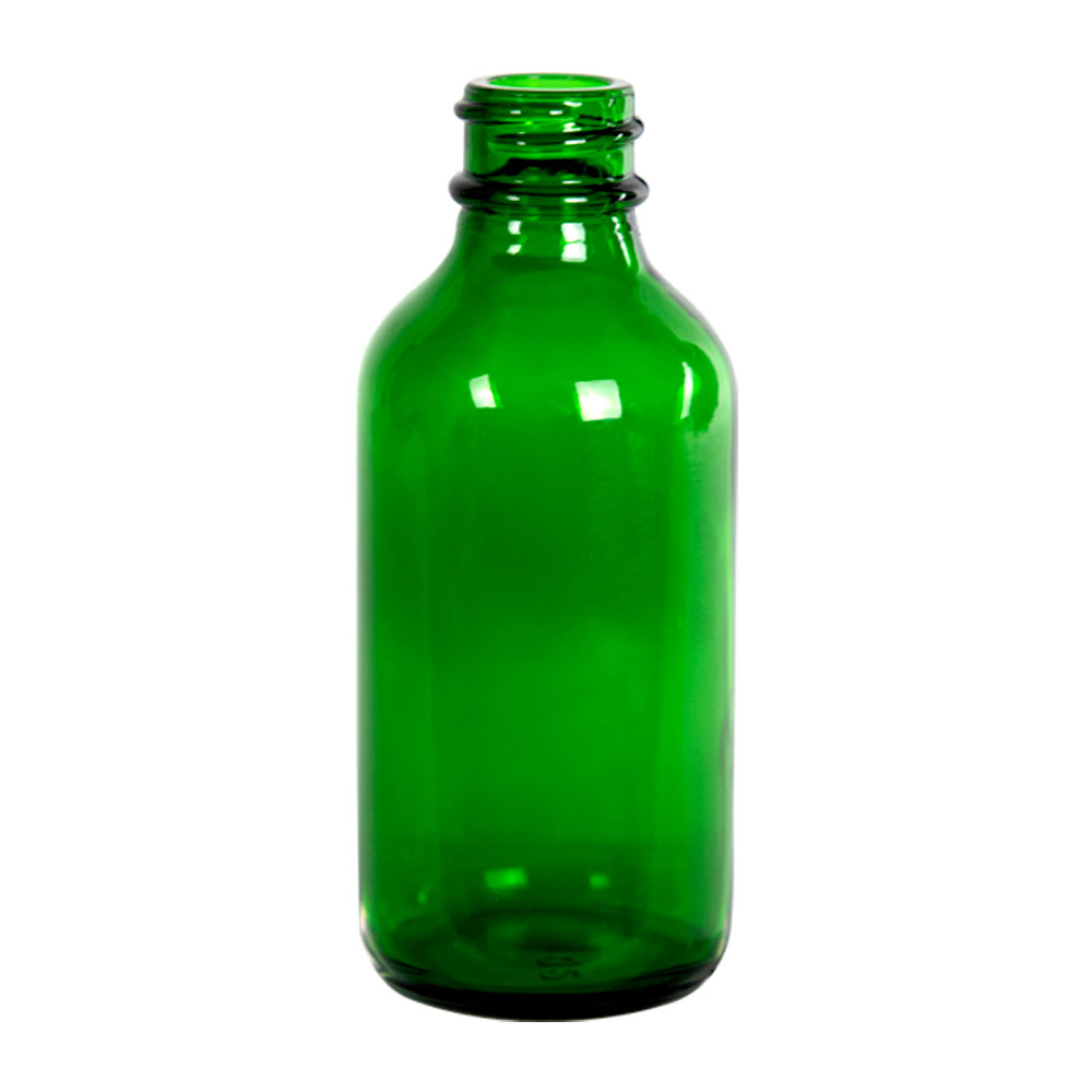 2 Oz Green Glass Boston Round Bottle With 20 400 Neck Cap Sold glass-boston-round-bottles-c-l-smith