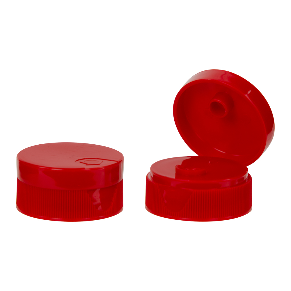 28/400 Red Ribbed SnapTop Dispensing Cap with 0.25" Orifice U.S