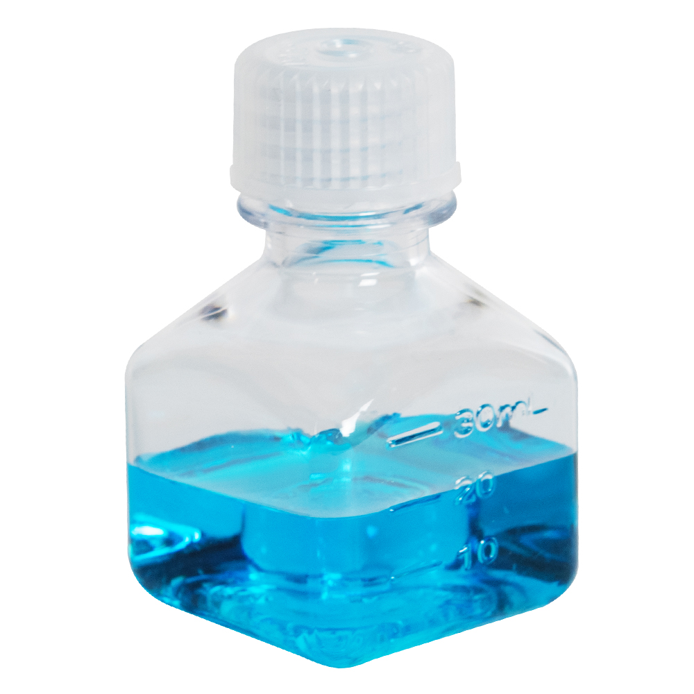1 oz./30mL Nalgene™ Narrow Mouth Polycarbonate Square Bottle with 20mm Cap