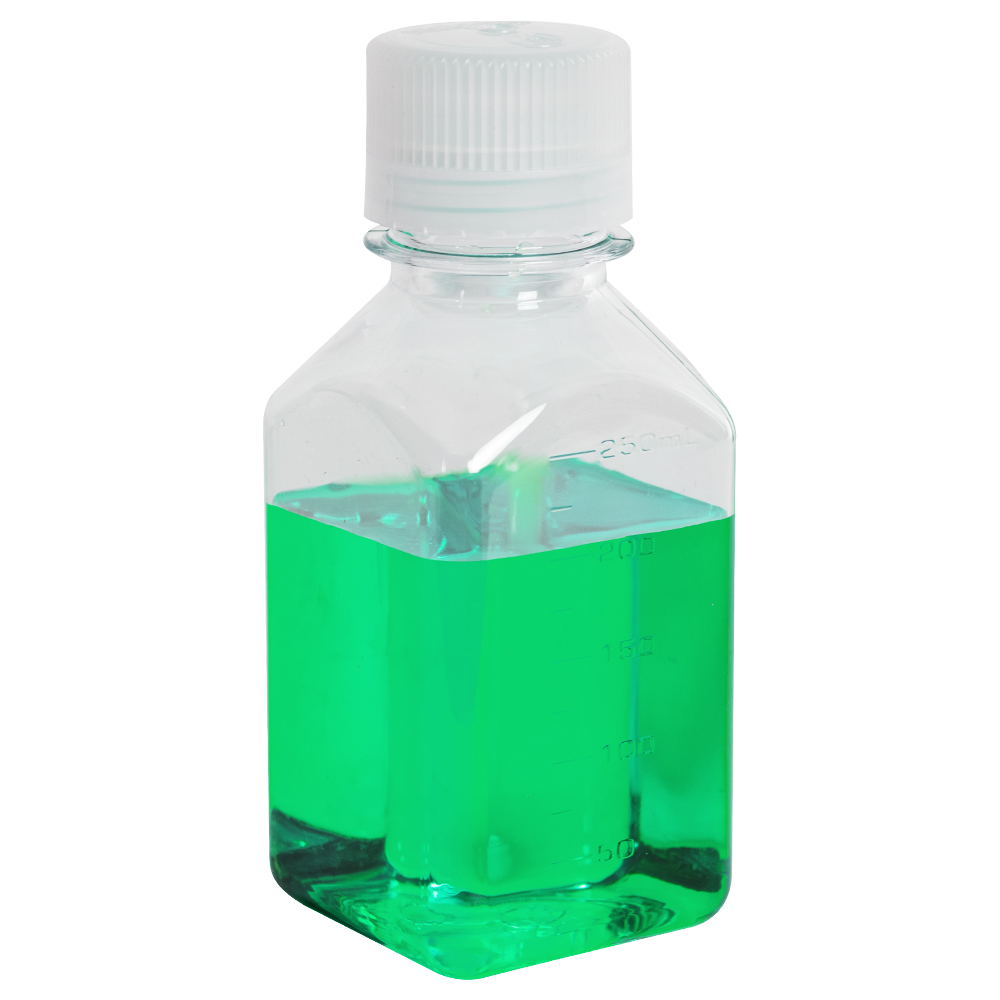 8 oz./250mL Nalgene™ Narrow Mouth Polycarbonate Square Bottle with 38/430 Cap