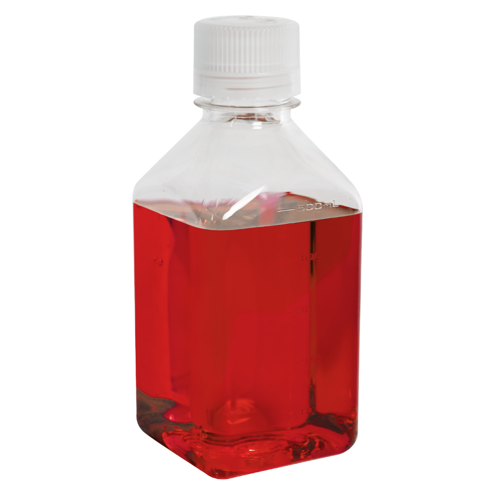 16 oz./500mL Nalgene™ Narrow Mouth Polycarbonate Square Bottle with 38/430 Cap