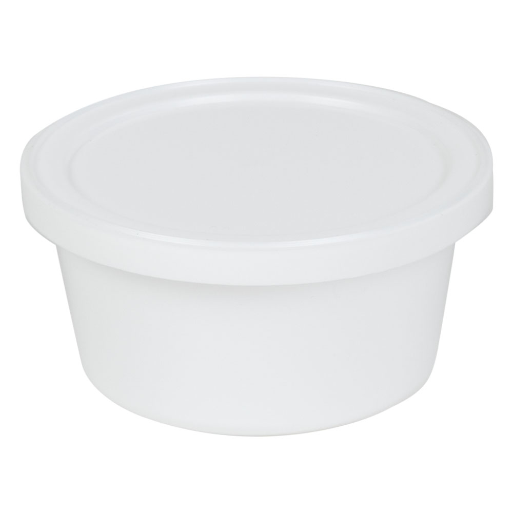 4 oz. White Specimen Containers with Lids Case of 250 U.S. Plastic