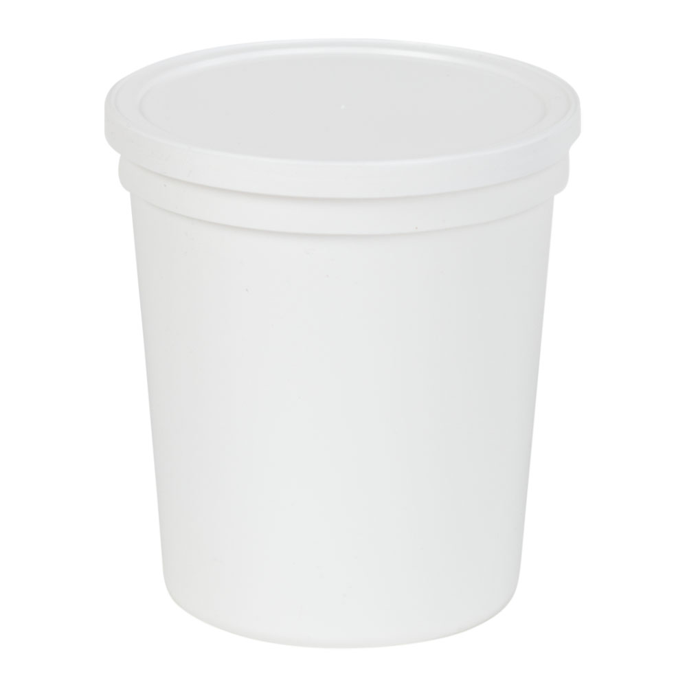 32 oz. White Specimen Containers with Lids Case of 100 U.S. Plastic