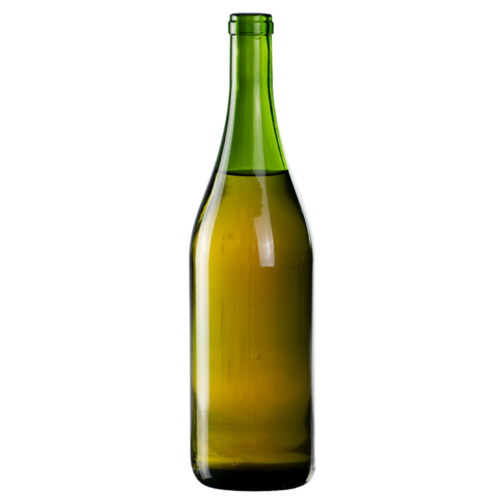 750mL Champagne Green Glass Flat Bottom Bottle with Cork Neck (Cork
