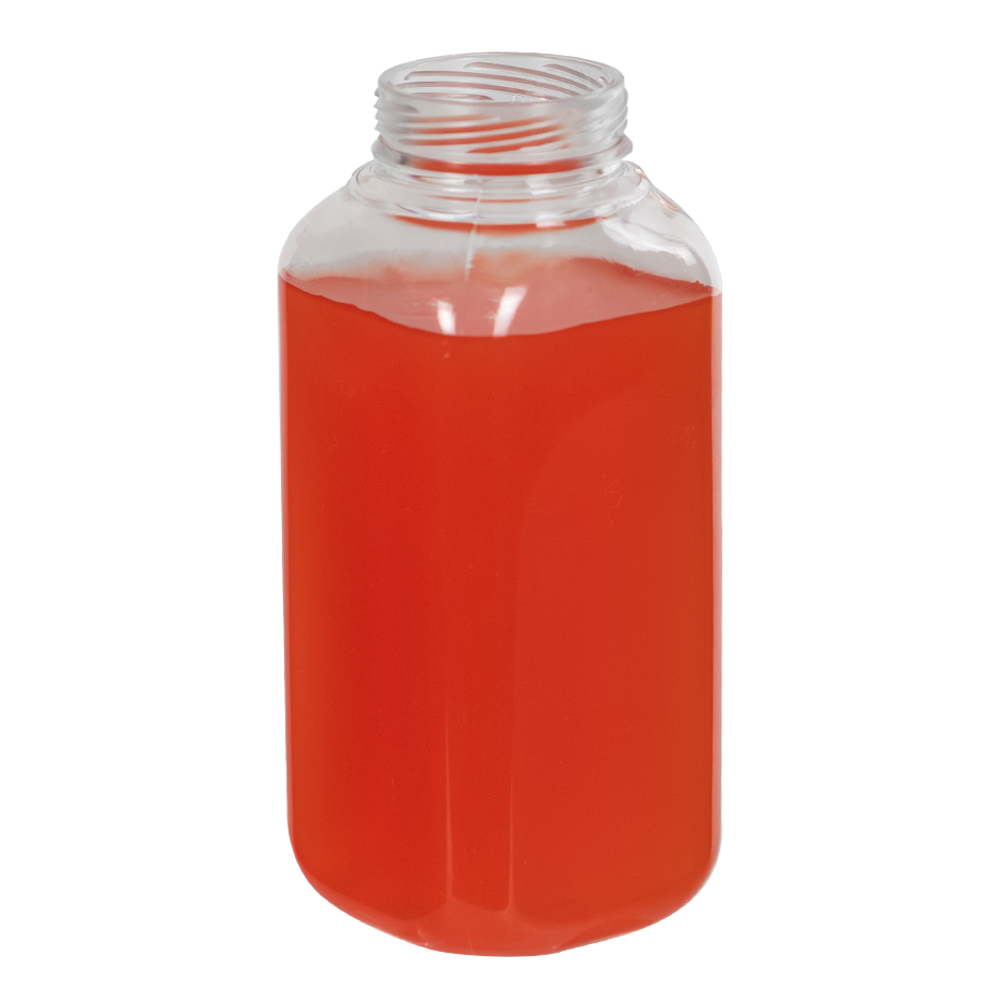 8 oz. Clear PET French Square Bottle with 38mm ISS/IPEC Neck (Cap Sold Separately)
