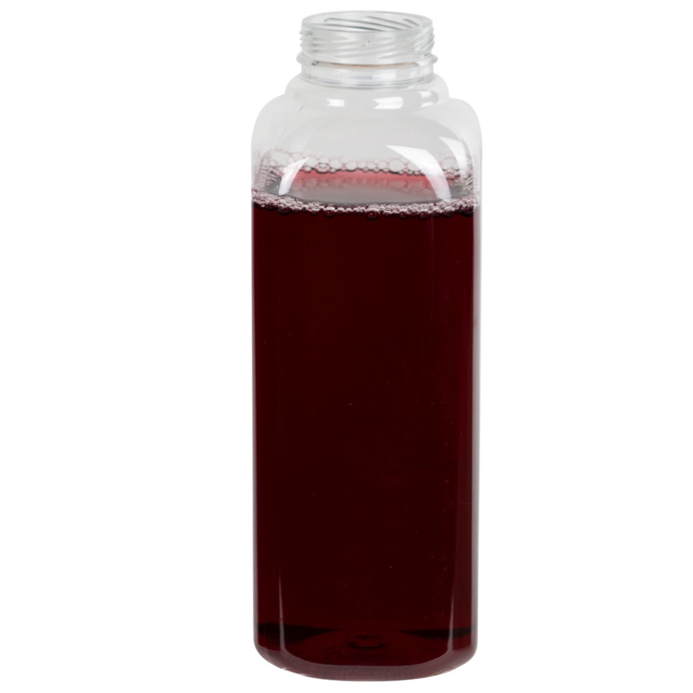 16 oz. Clear PET French Square Bottle with 38mm ISS/IPEC Neck (Cap Sold Separately)