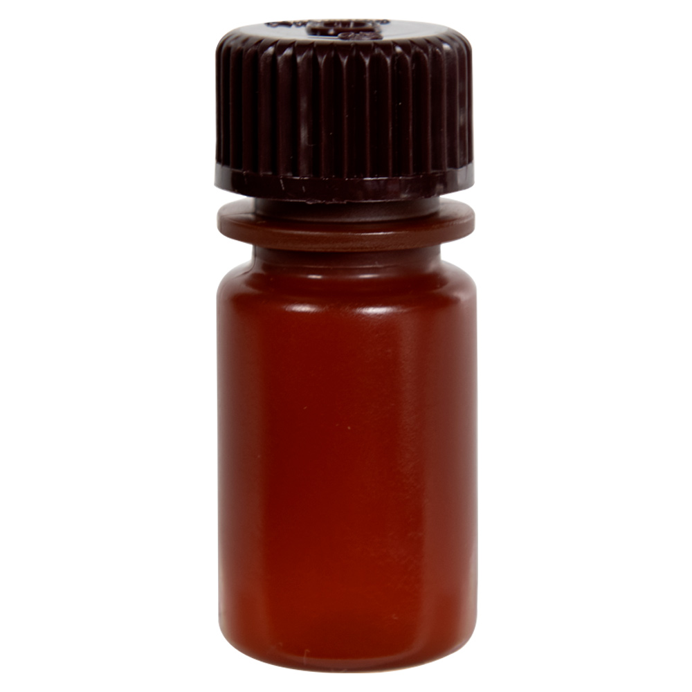 15mL Nalgene™ NarrowMouth Translucent Amber HDPE Bottle with 20/415