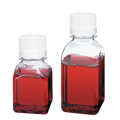 Thermo Scientific™ Nalgene™ PET Sterile Square Media Bottles with Caps