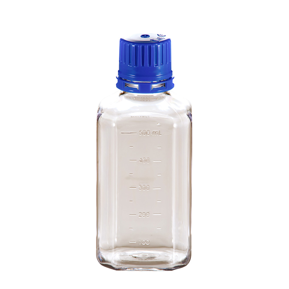 500ml-petg-graduated-square-sterile-bottles-with-38-430-blue-tamper