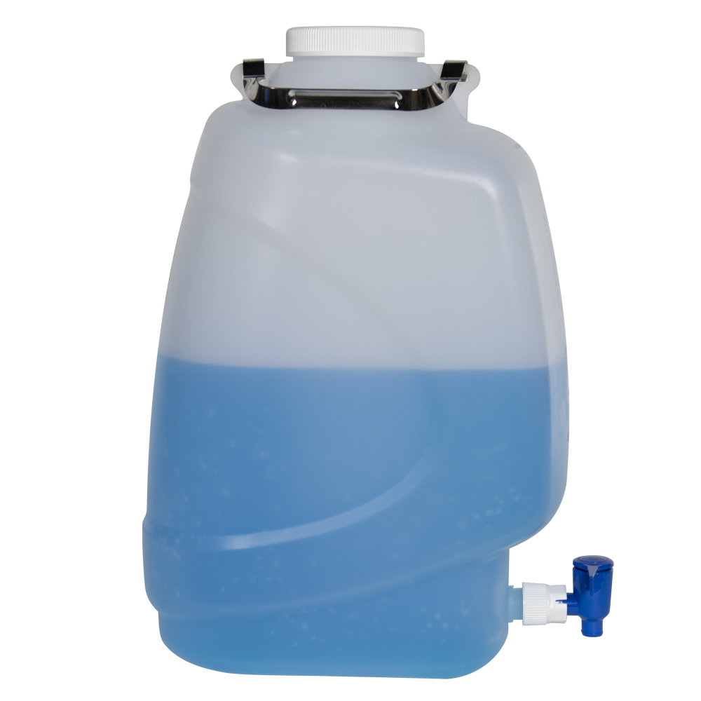 20 Liter Diamond® RealSeal™ Rectangular Polypropylene Carboy with Spigot