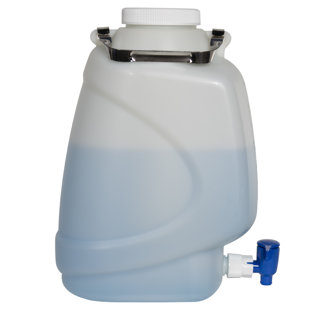 10 Liter Diamond® RealSeal™ Rectangular HDPE Carboy with Spigot