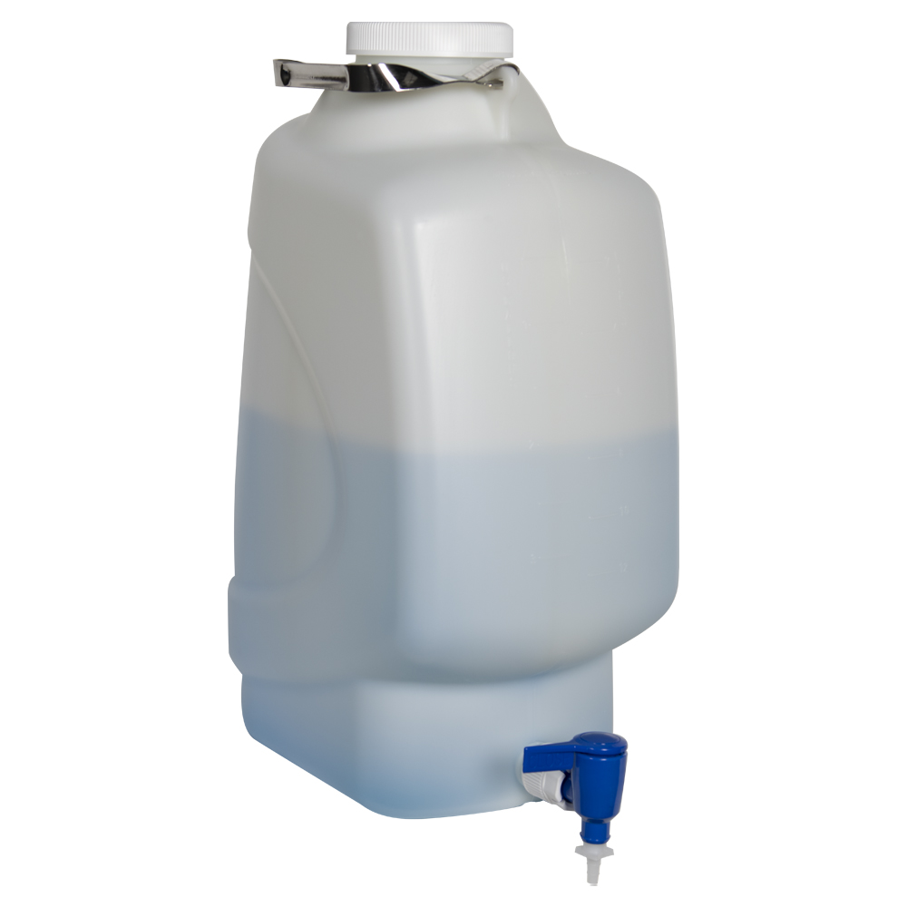 20 Liter Diamond® RealSeal™ Rectangular HDPE Carboy with Spigot