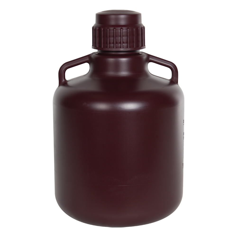 10 Liter Diamond® RealSeal™ Round Amber HDPE Carboy U.S. Plastic Corp.