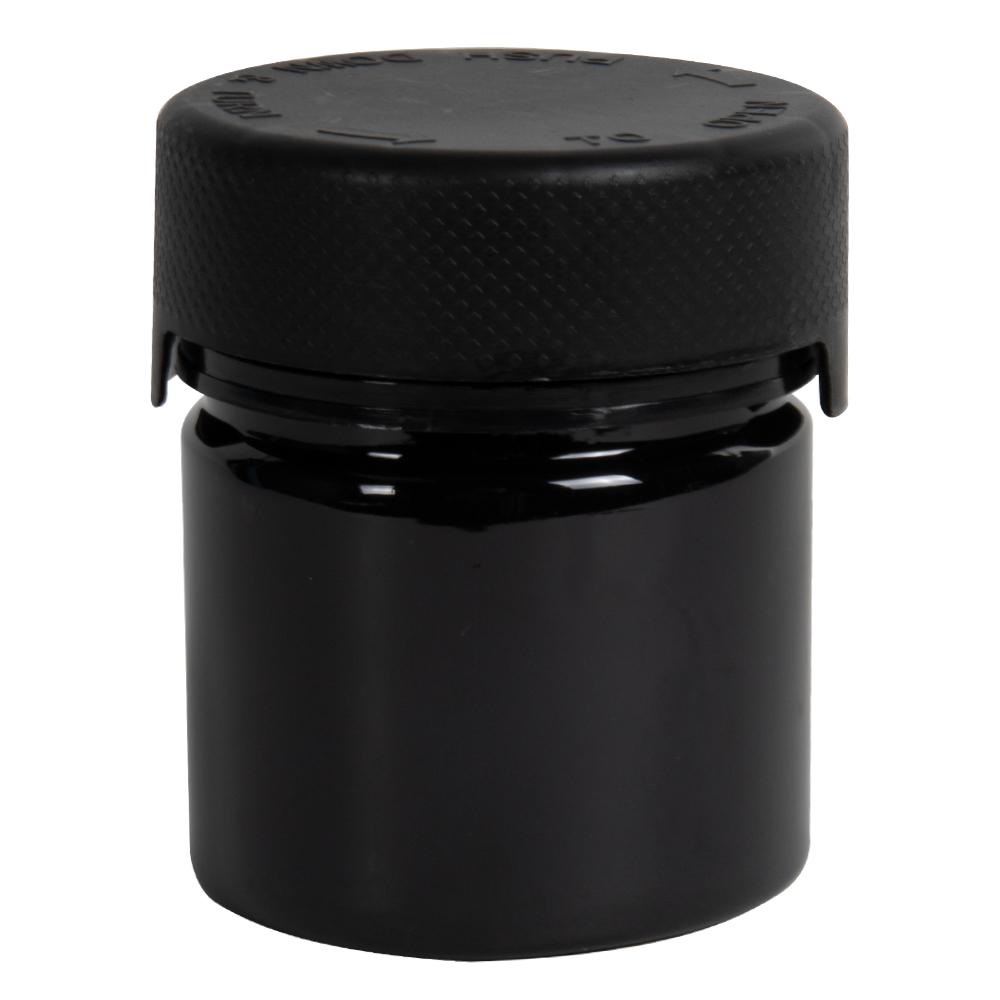 2 oz. (60cc) Black PET Aviator Container with Black CRC Cap & Seal | U ...