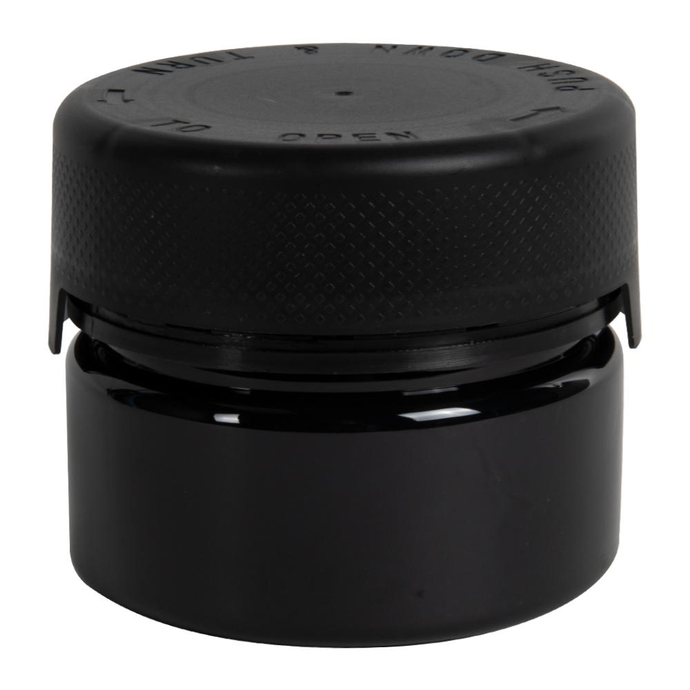 7.5 oz. (225cc) Black PET Aviator Container with Black CRC Cap & Seal ...