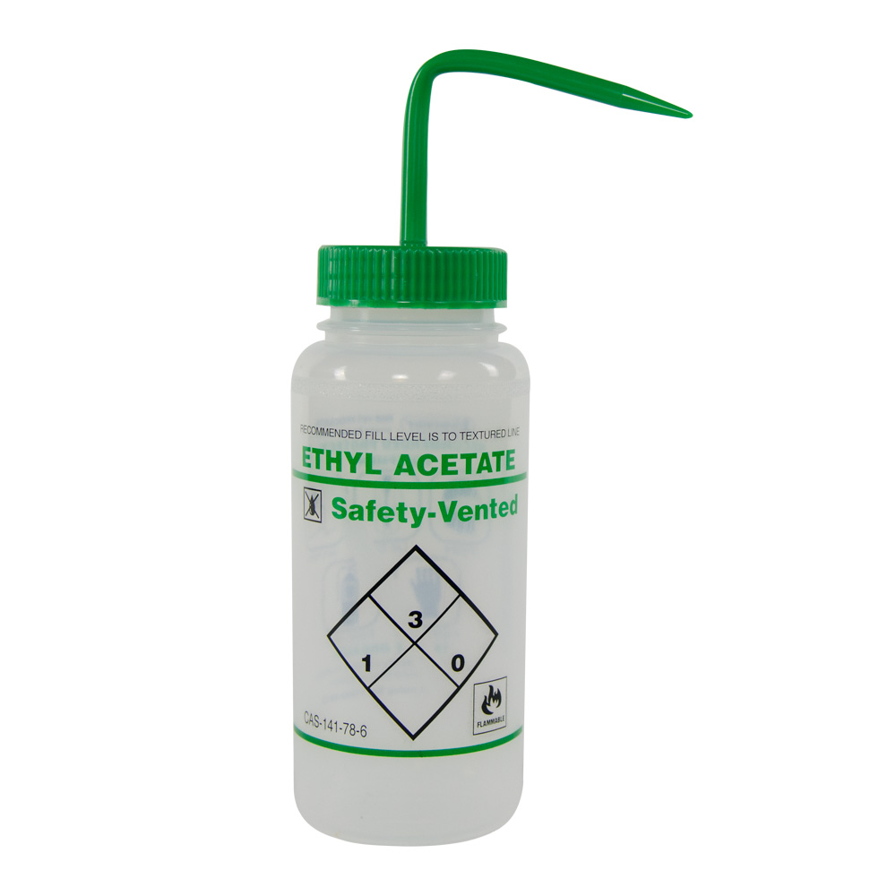 500mL Scienceware® Ethyl Acetate Safety Vented® Labeled Wash Bottles