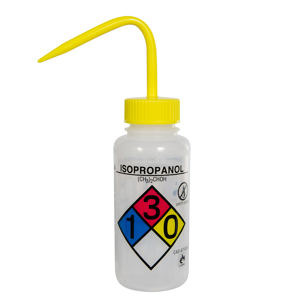 250mL (8 oz.) Scienceware® Isopropanol SafetyVented & Labeled Wide