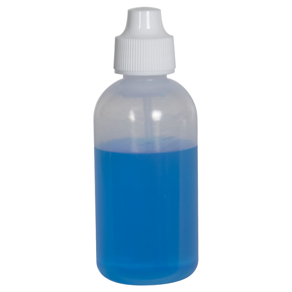 60mL Natural LDPE Indicator/Dispensing Bottle with Tube, Tip & Cap U