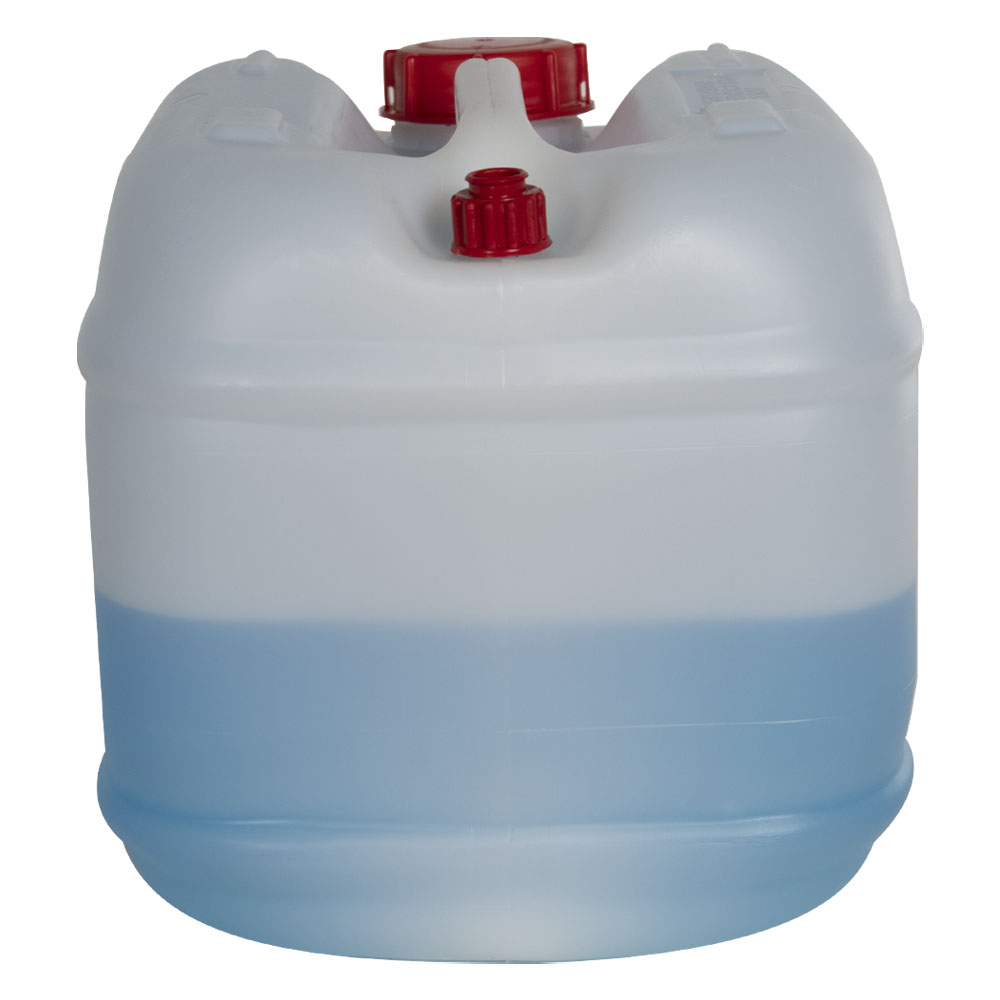 2-1/2 Gallon Natural HDPE Tight Head Container with 60mm Red Cap