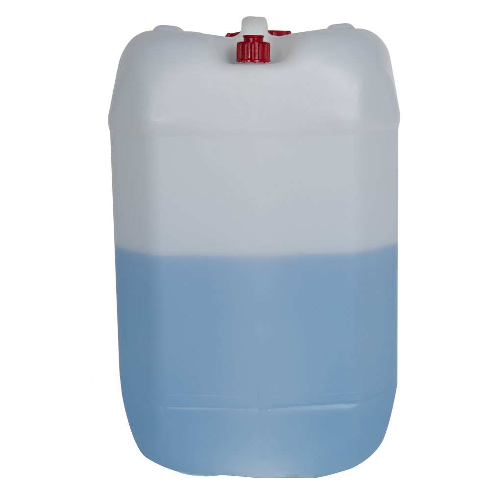 5 Gallon Natural HDPE Tight Head Container with 60mm Red Cap