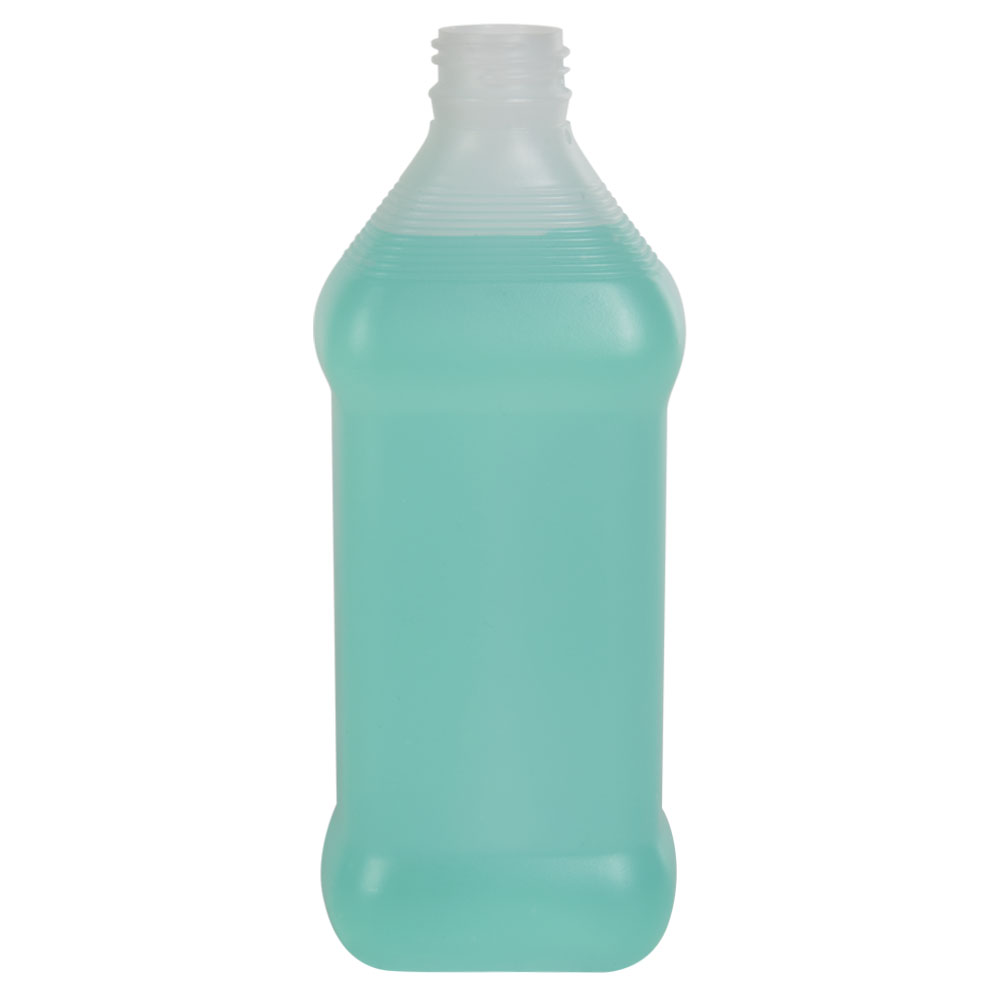 16 oz. Natural HDPE Oval Rubbing Alcohol Bottle with 28/410 Neck (Cap