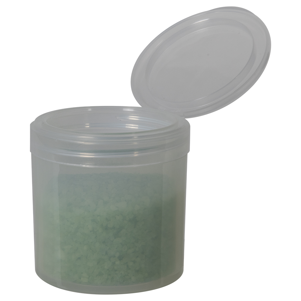 6 oz. Natural Polypropylene Straight-Sided Thick-Walled Round Jar with 70/400 Natural Snap-Top Cap