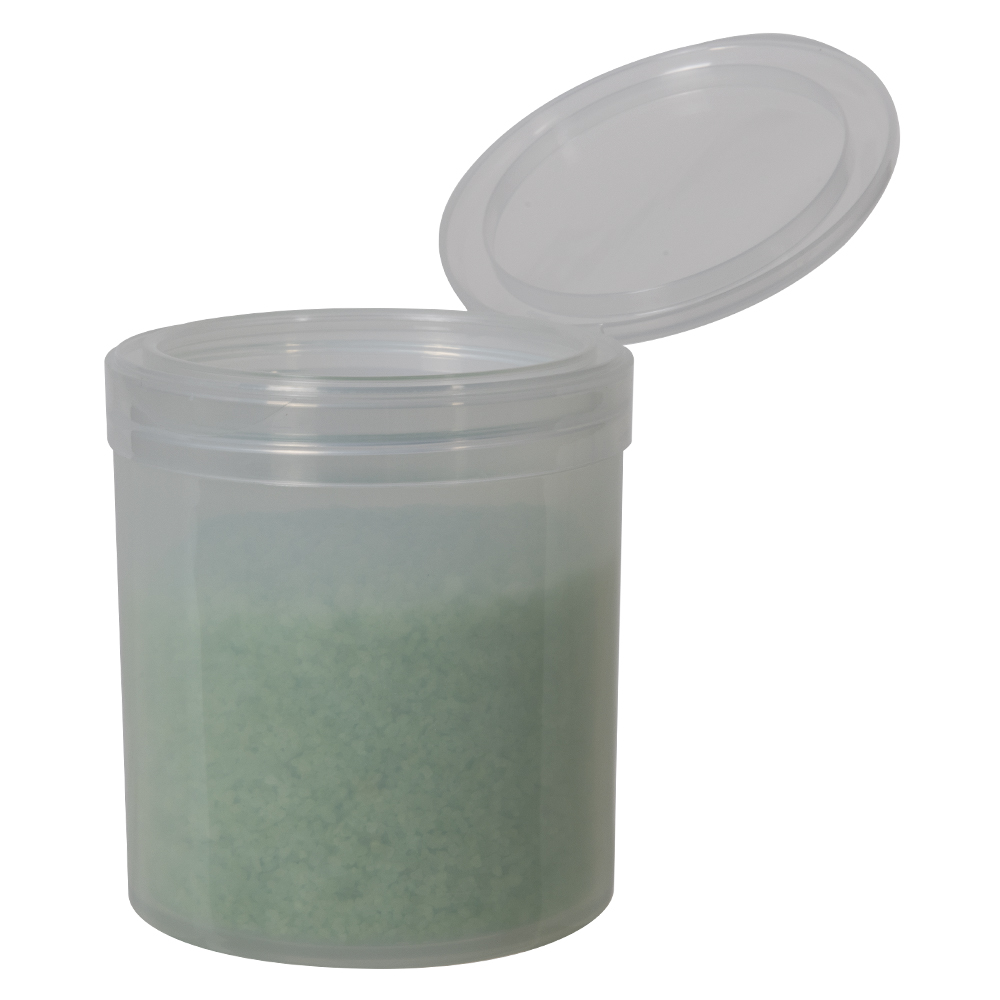 16 oz. Natural Polypropylene Straight-Sided Thick-Walled Round Jar with 89/400 Natural Snap-Top Cap