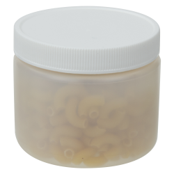 6 oz. Natural HDPE Wide Mouth Round Jar with 70/400 White Ribbed Cap with F217 Liner
